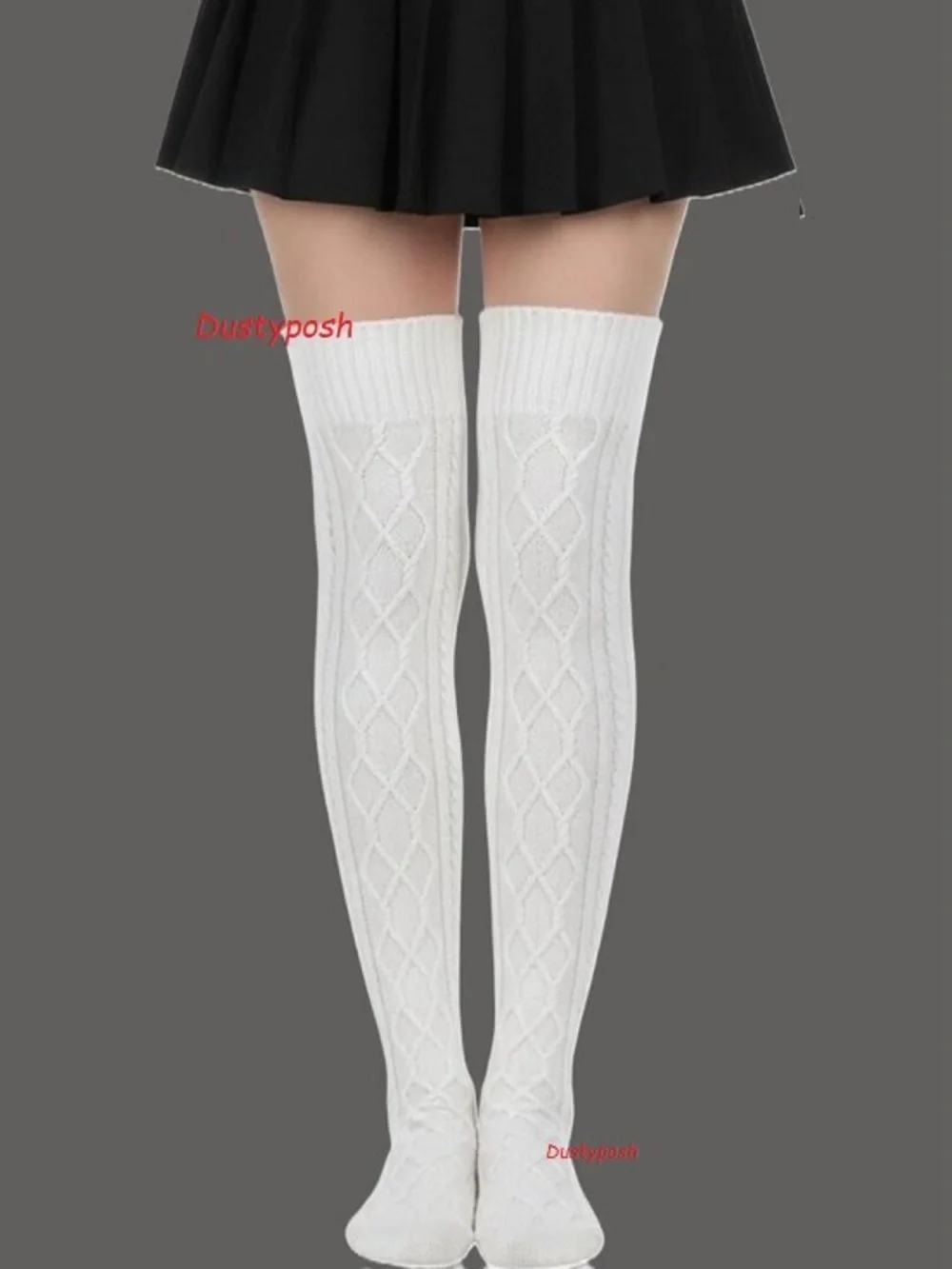 Cable Knit Over The Knee Socks Thigh High Long Boot Cozy Sweater OTK School Girl